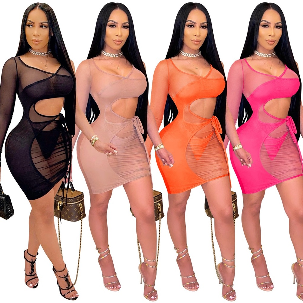 Black and Tan Asymmetrical One Shoulder Bodycon Dress